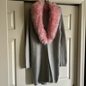 Lilly Pulitzer faux fur collared sweater
